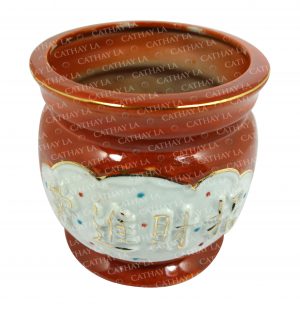 CERAMIC 11' Red Incense Pot (Wide)